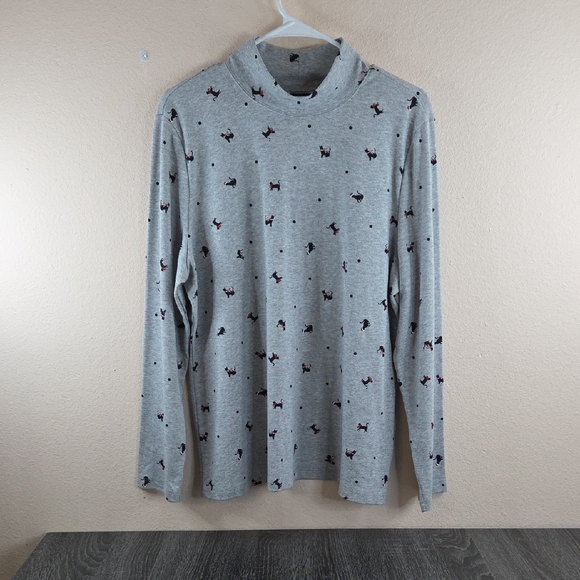 Karen Scott Christmas Cat Mock Turtle Neck Gray XL Soft. - Picture 2 of 16